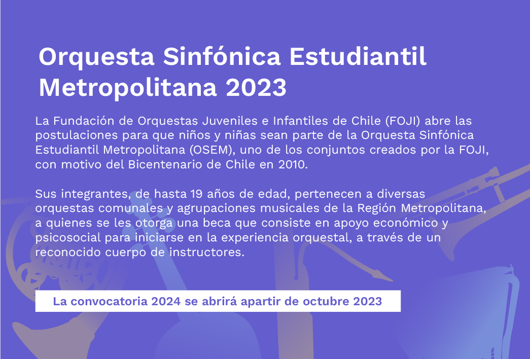 Convocatoria Orquesta Sinfónica Estudiantil Metropolitana 2023