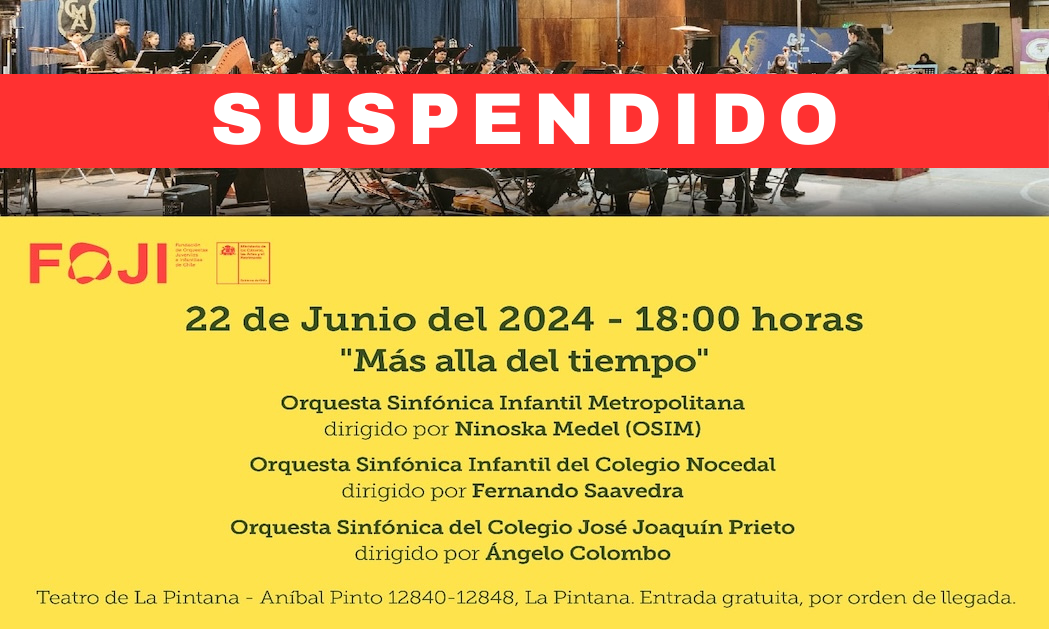 Suspendido: Concierto 22 de junio en el Teatro Municipal de La Pintana